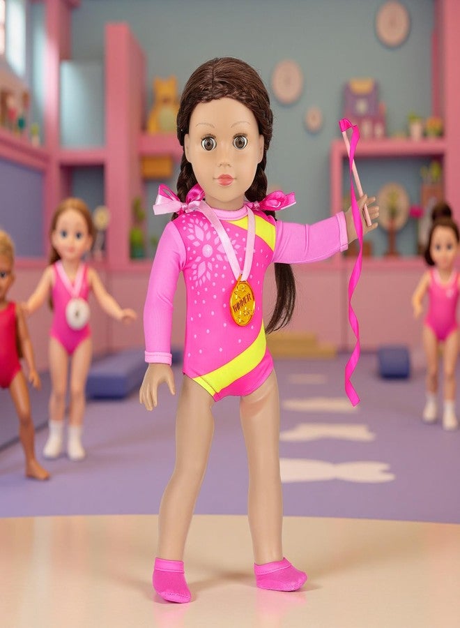 Ecore Fun 18 Inch Doll Clothes and Accessories-Olympic Gymnastics Sports Set, 8 Pack Girl Doll Clothes Gymnastics Training Oufits for Play, No Doll - Image 2